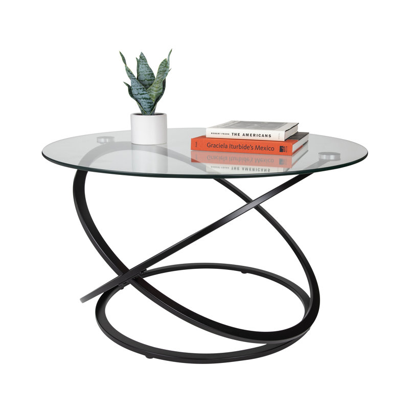Etta Avenue™ Dimitri Galaxy Tempered Glass Round Coffee Table